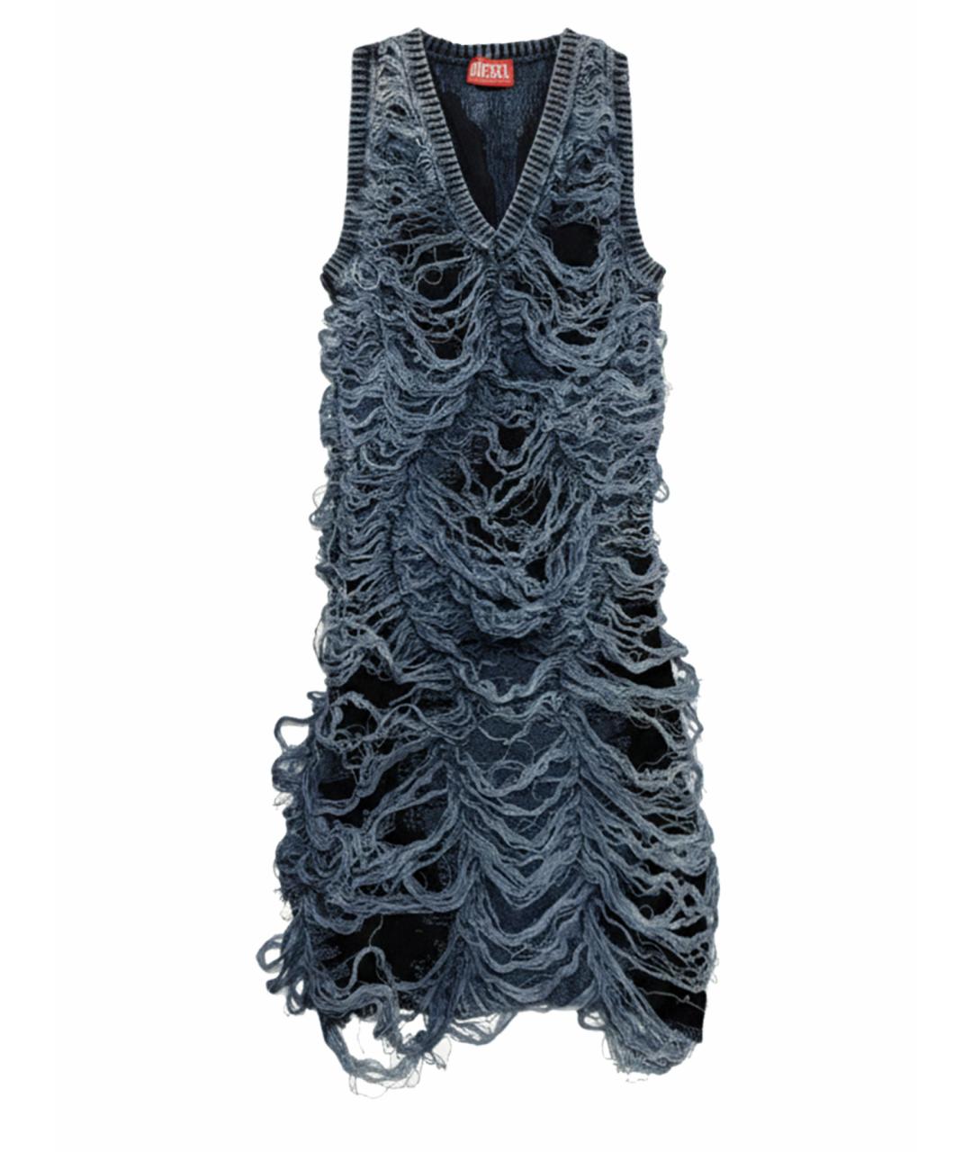 DIESEL Синее хлопковое повседневное платье, фото 1