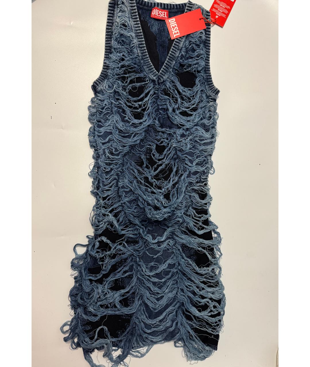 DIESEL Синее хлопковое повседневное платье, фото 5