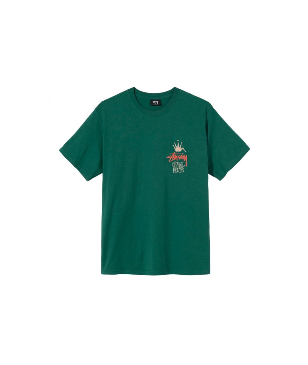 STUSSY Зеленая хлопковая футболка, фото 1