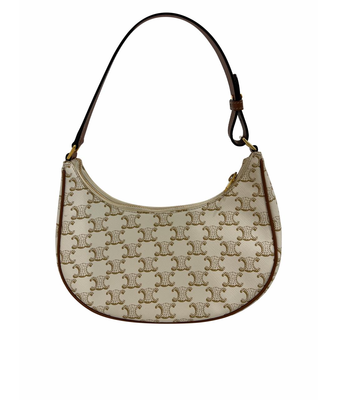 CELINE Бежевая кожаная сумка с короткими ручками, фото 1