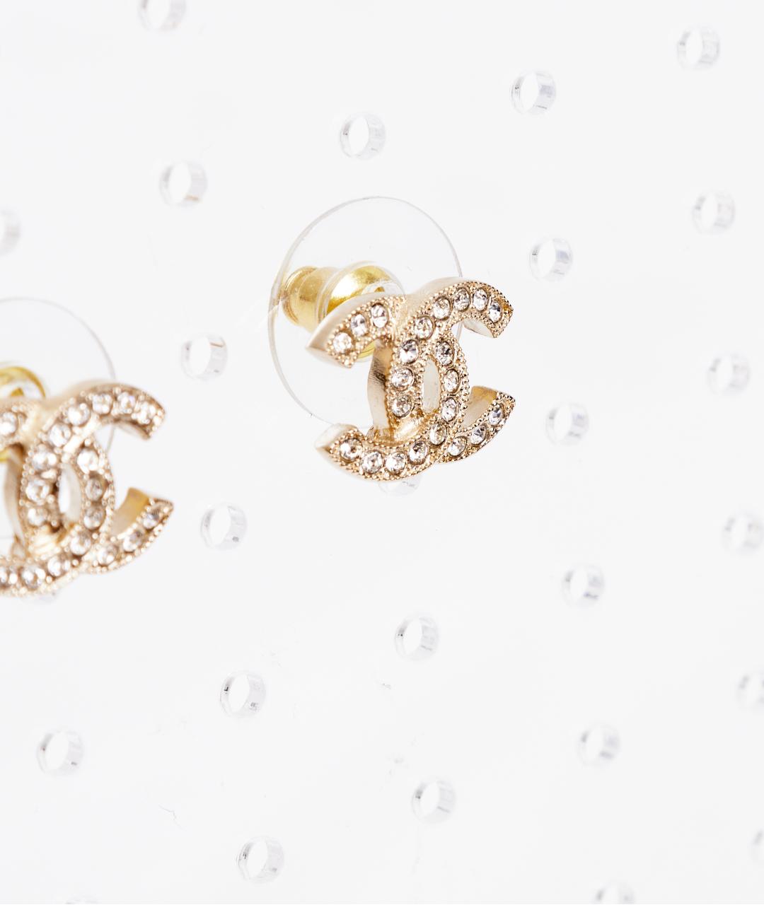 CHANEL Золотые металлические серьги, фото 2