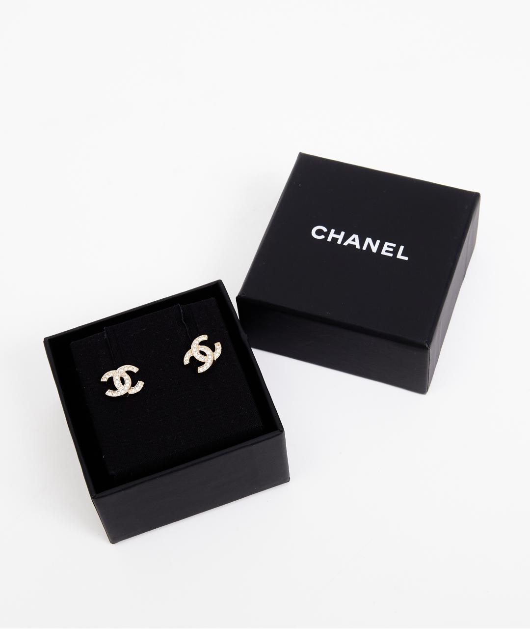 CHANEL Золотые металлические серьги, фото 4