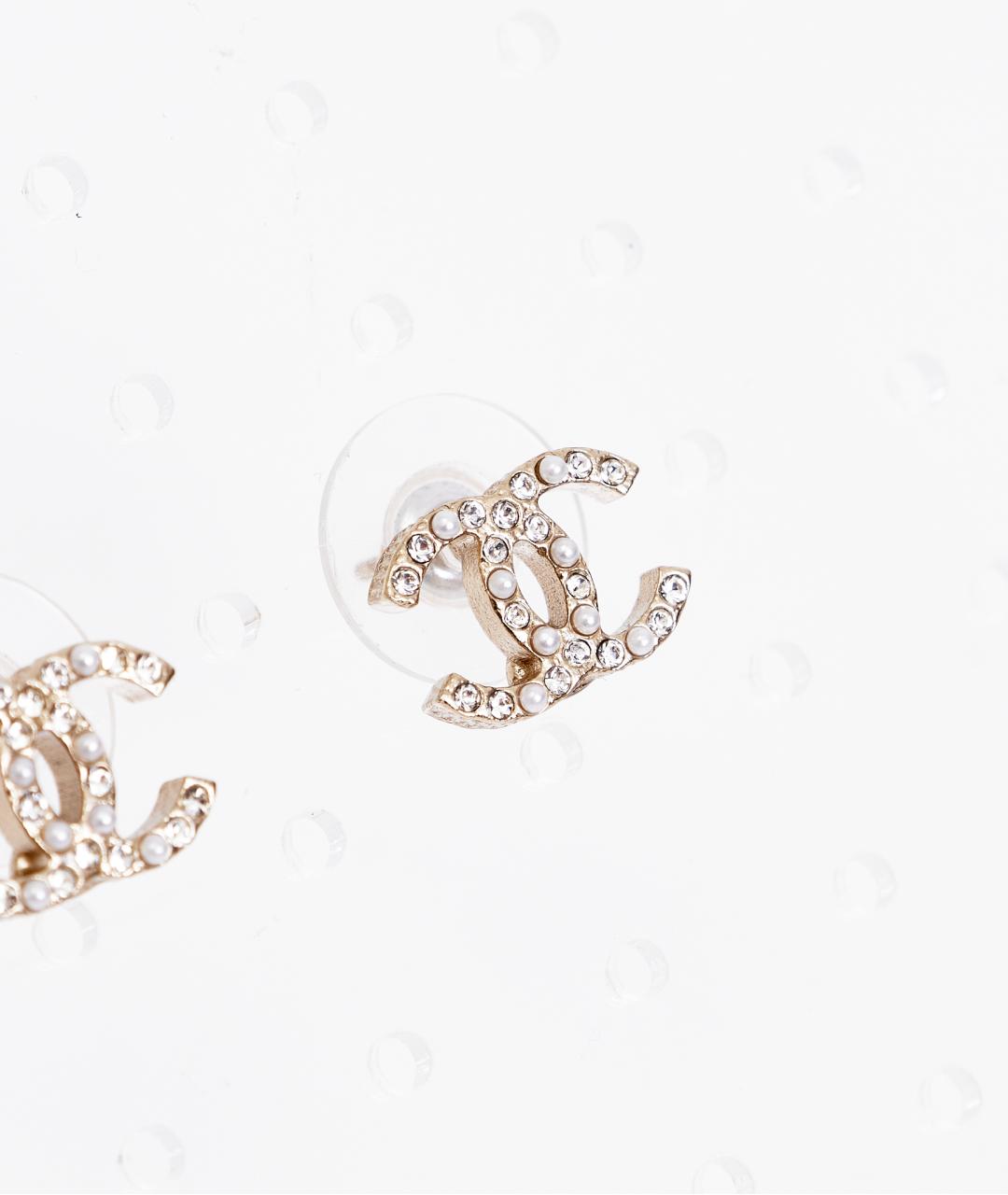 CHANEL Золотые металлические серьги, фото 2