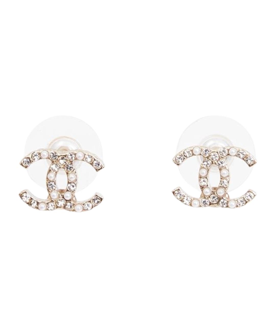 CHANEL Золотые металлические серьги, фото 1