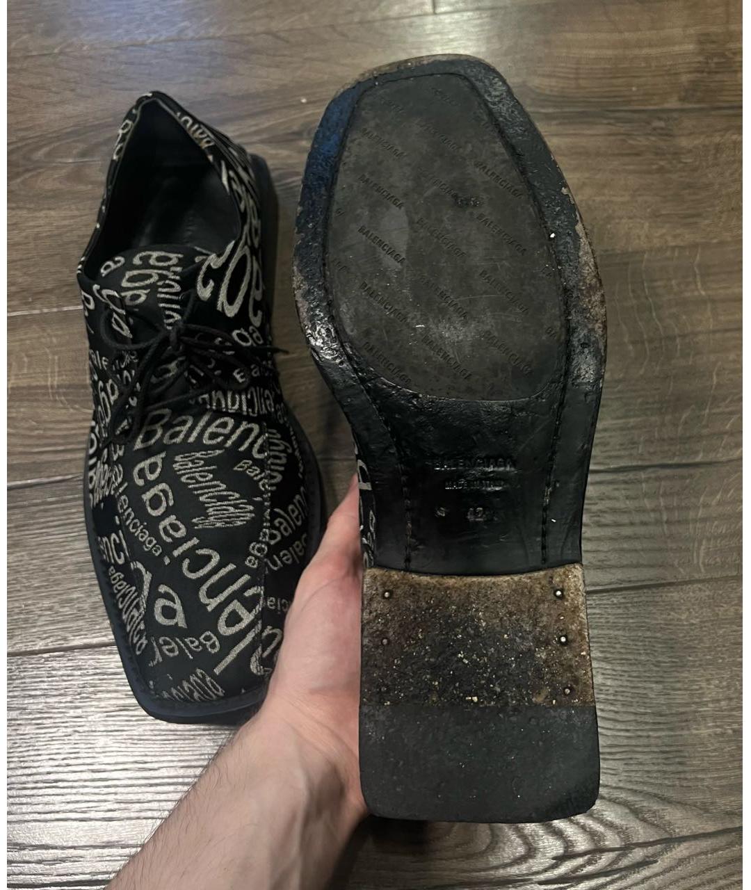 BALENCIAGA Черные синтетические туфли, фото 5