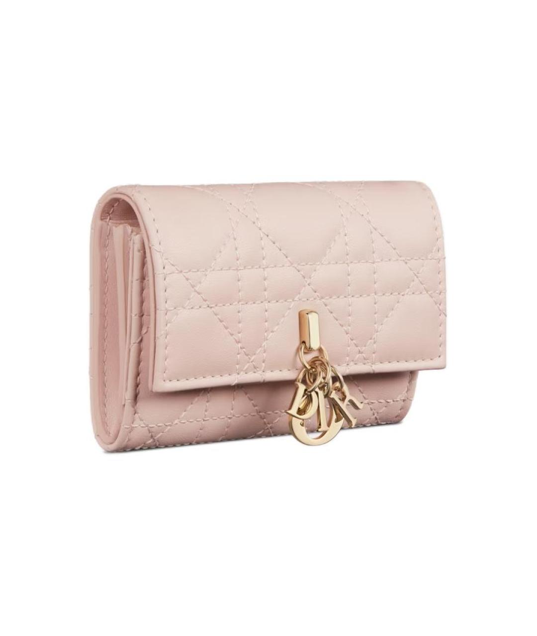 CHRISTIAN DIOR Розовый кожаный кошелек, фото 2