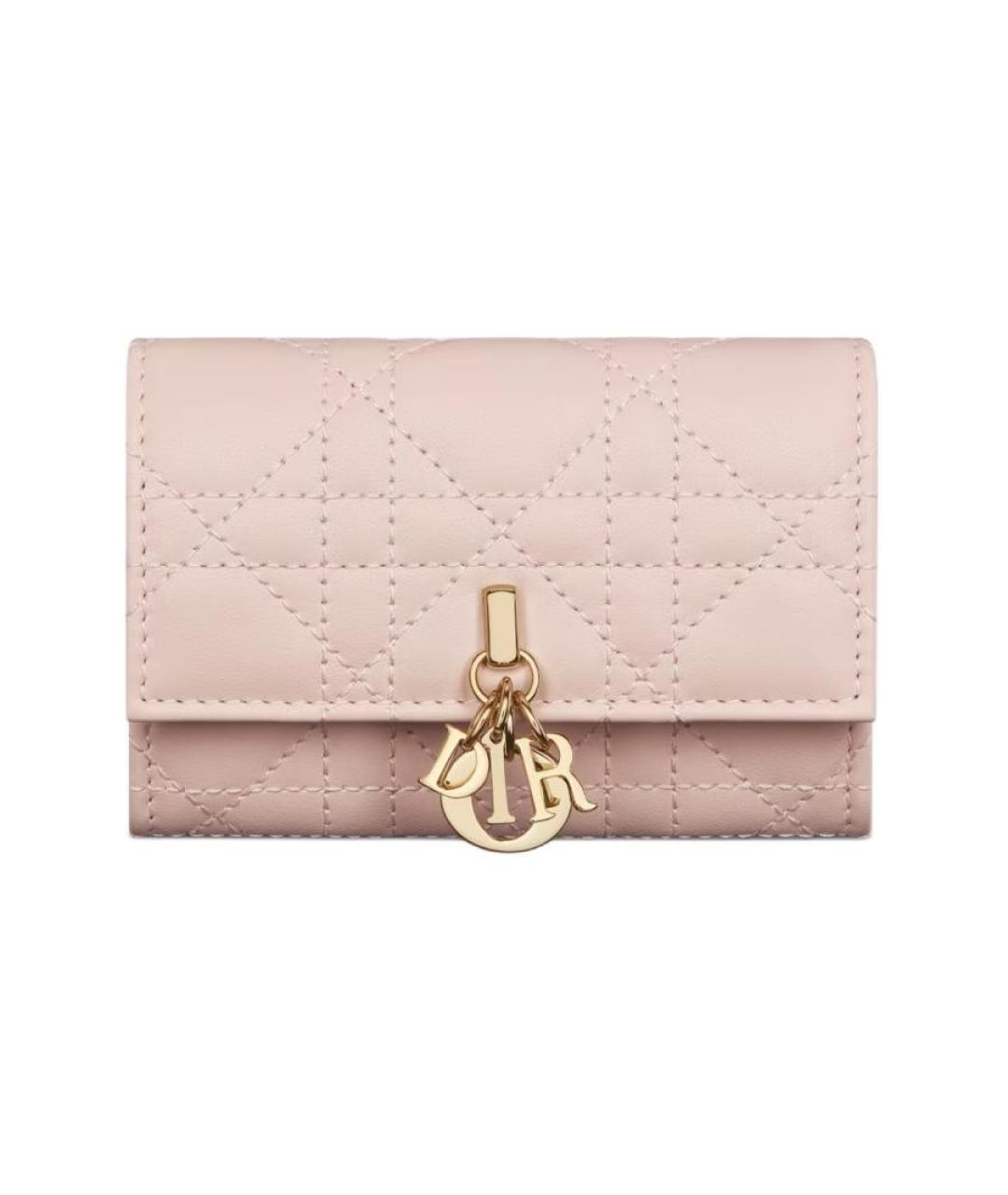 CHRISTIAN DIOR Розовый кожаный кошелек, фото 1