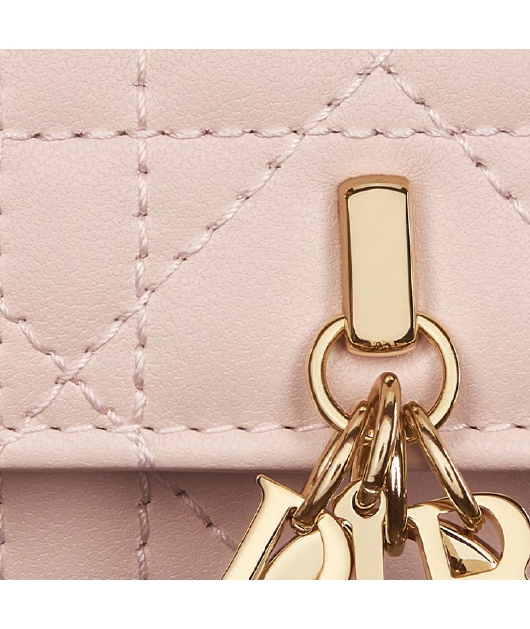 CHRISTIAN DIOR Розовый кожаный кошелек, фото 5