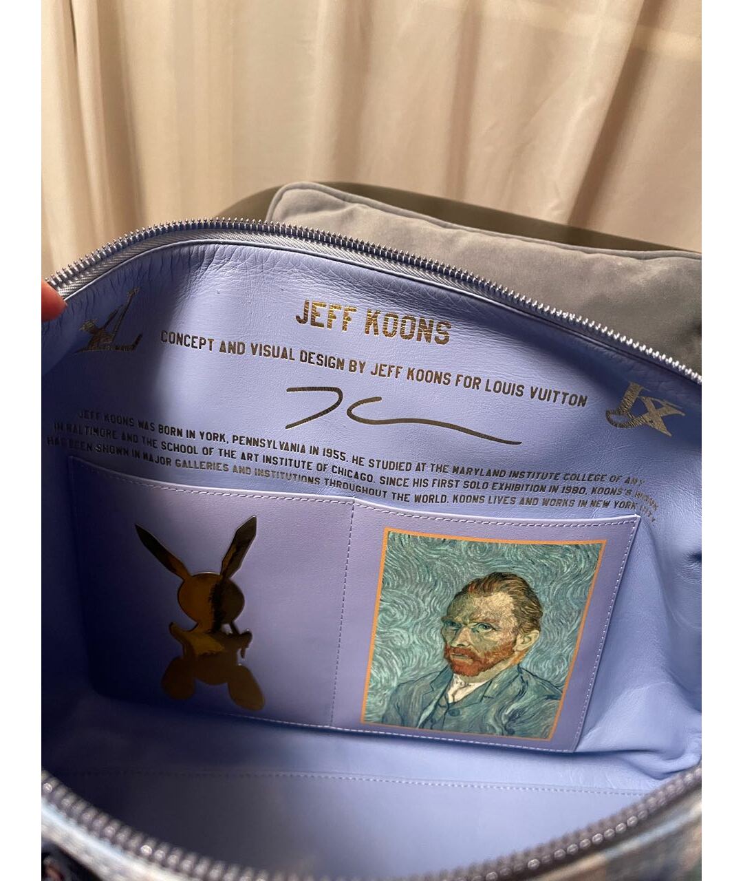 LOUIS VUITTON PRE-OWNED Голубая кожаная дорожная/спортивная сумка, фото 4