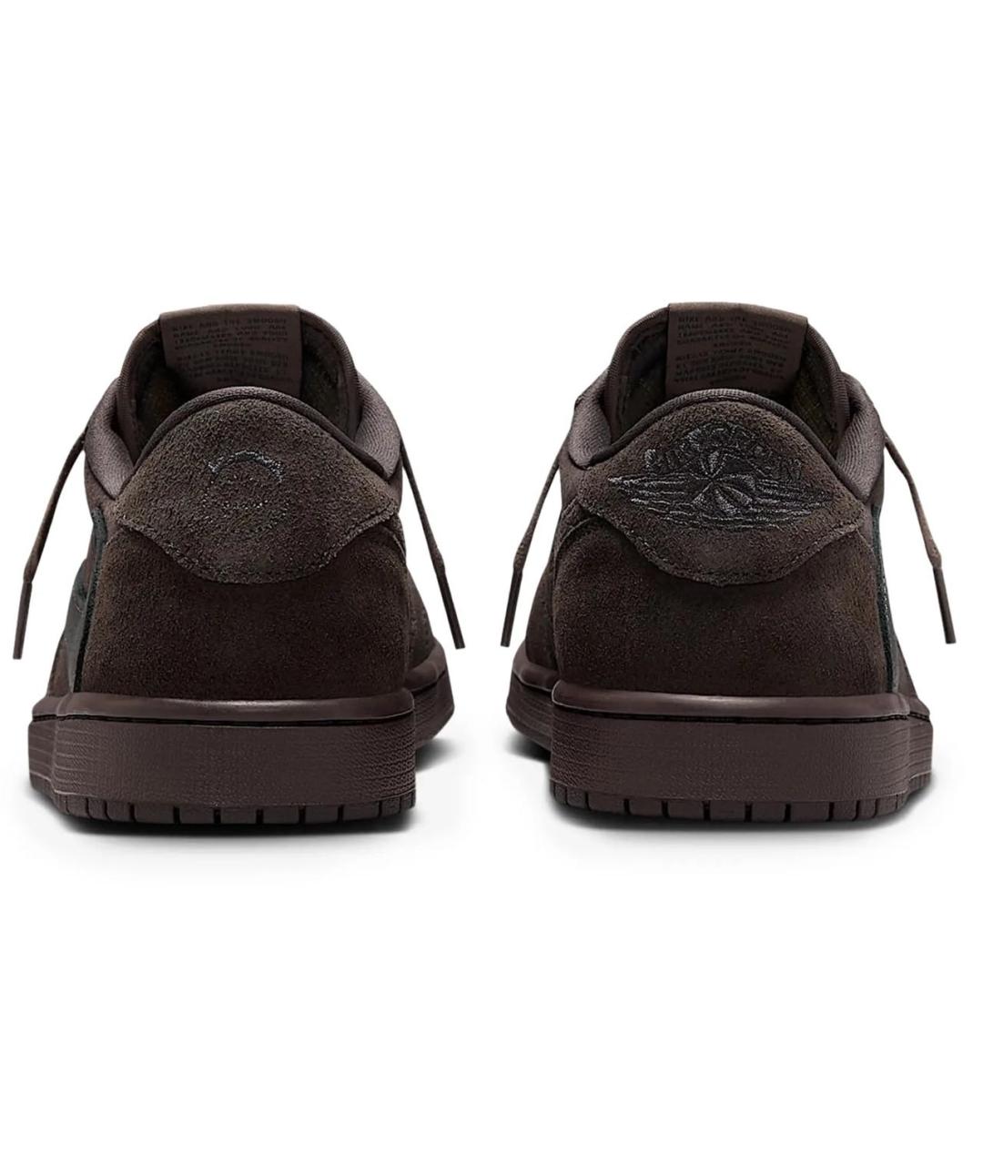 JORDAN Коричневые кожаные низкие кроссовки / кеды, фото 3