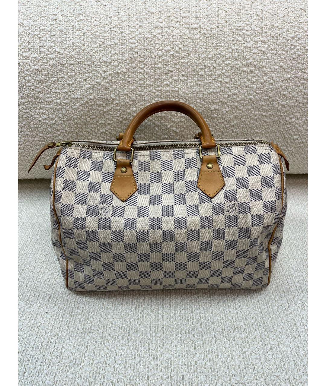 LOUIS VUITTON Бежевая кожаная сумка с короткими ручками, фото 8