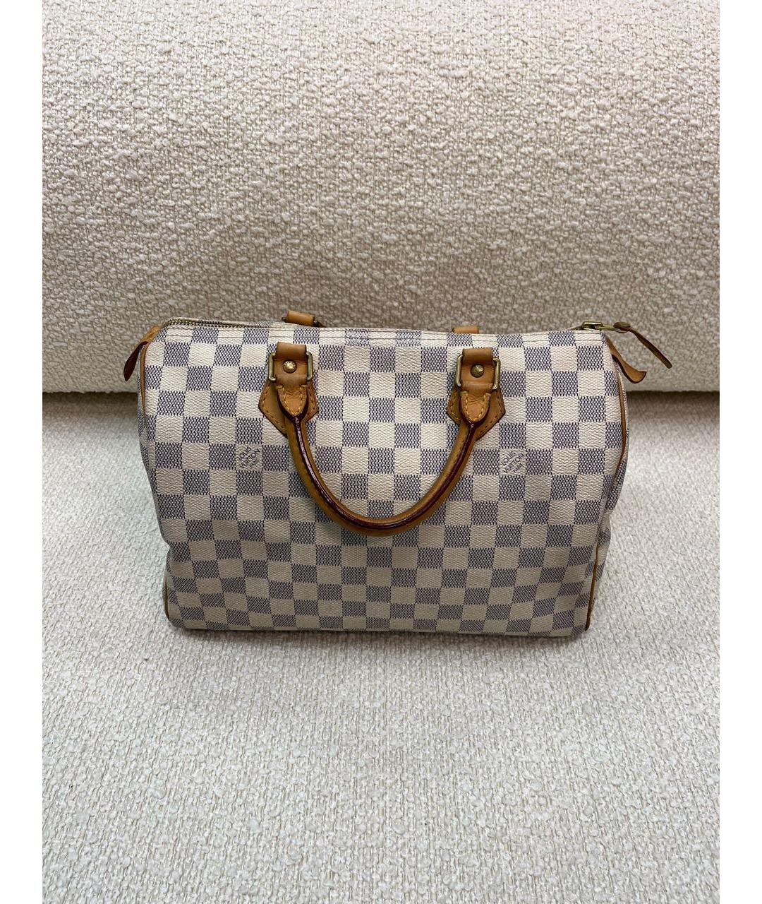 LOUIS VUITTON Бежевая кожаная сумка с короткими ручками, фото 3