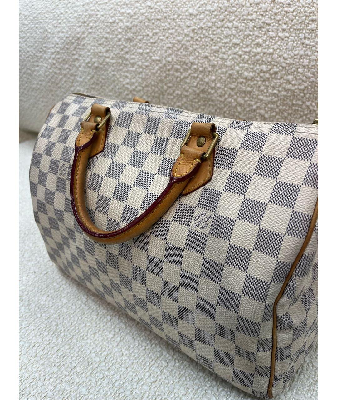 LOUIS VUITTON Бежевая кожаная сумка с короткими ручками, фото 4