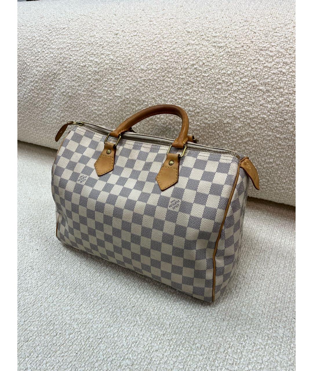 LOUIS VUITTON Бежевая кожаная сумка с короткими ручками, фото 5