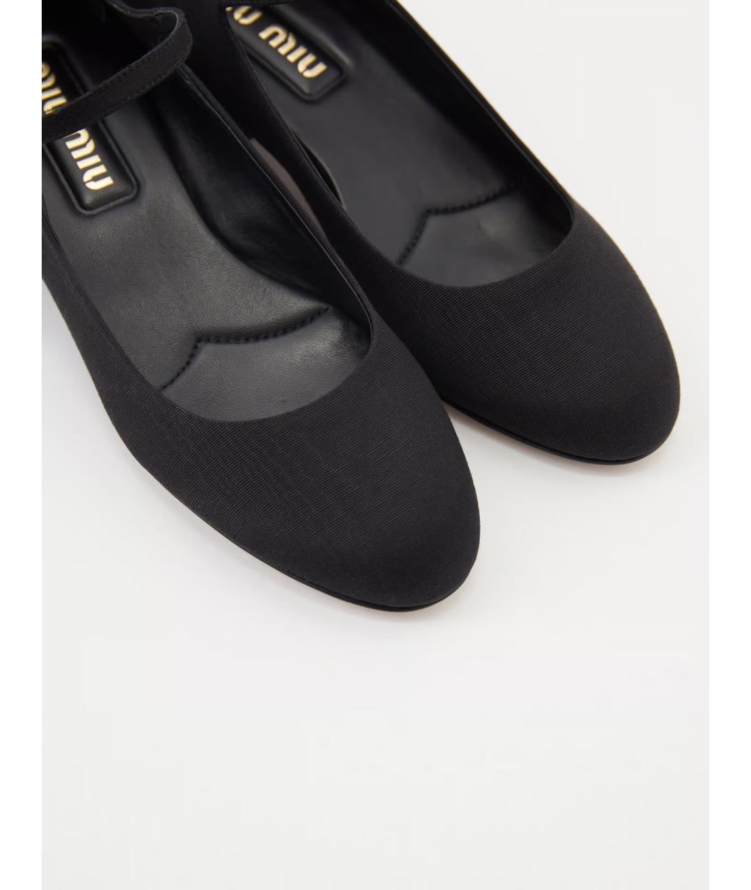 MIU MIU Черные текстильные туфли, фото 4
