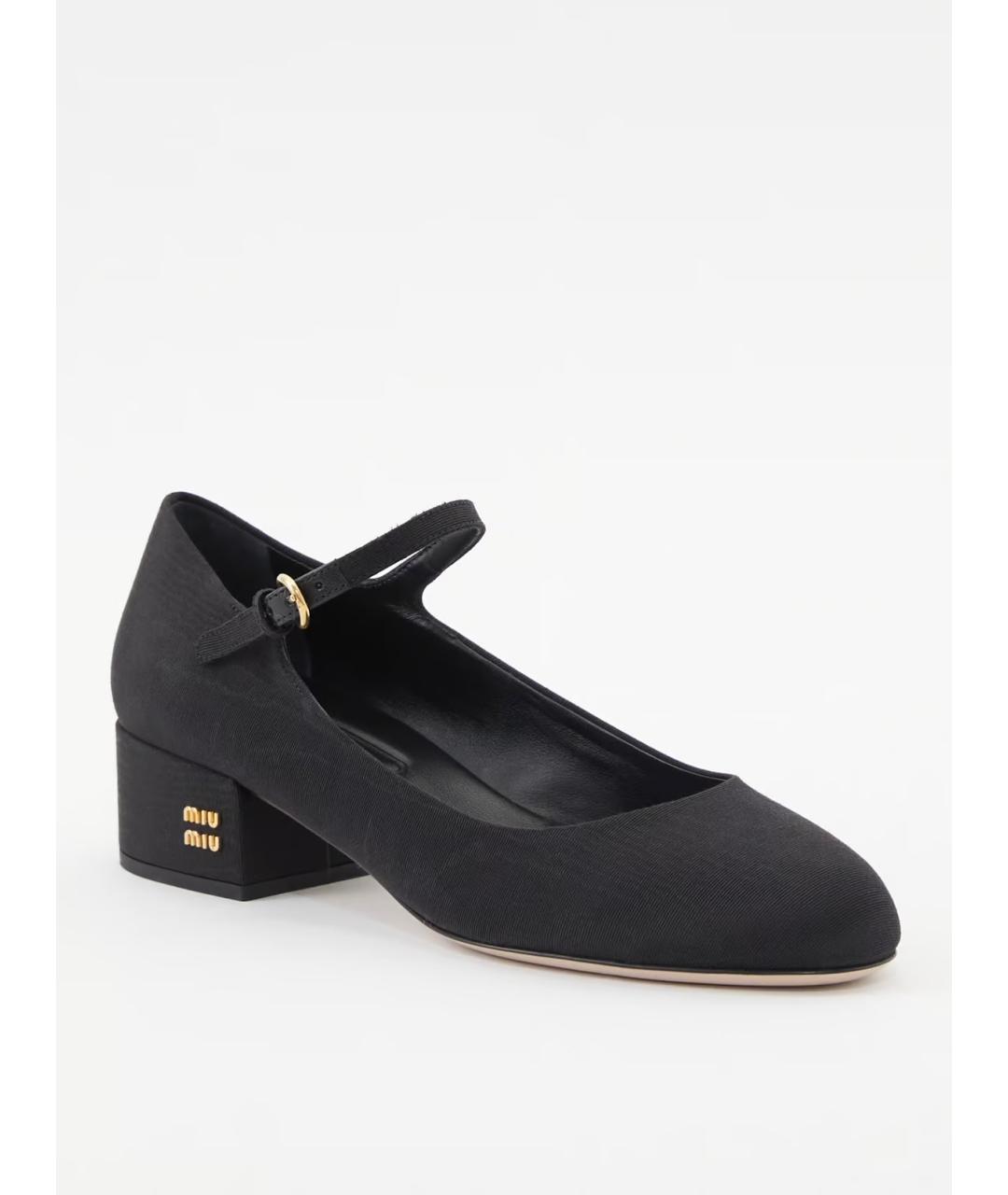 MIU MIU Черные текстильные туфли, фото 3