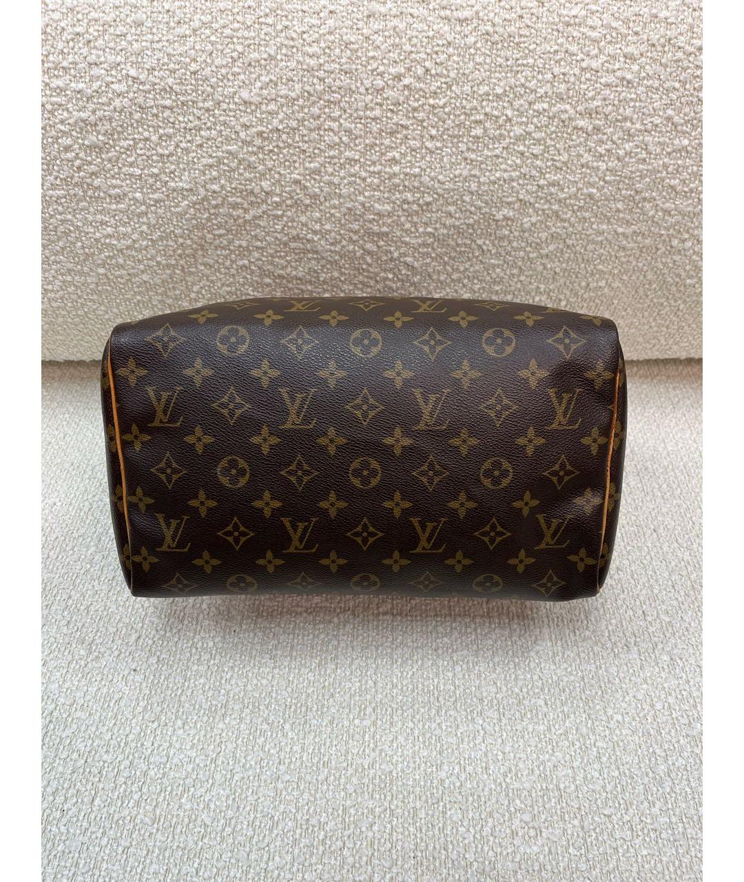 LOUIS VUITTON Коричневая кожаная сумка с короткими ручками, фото 5