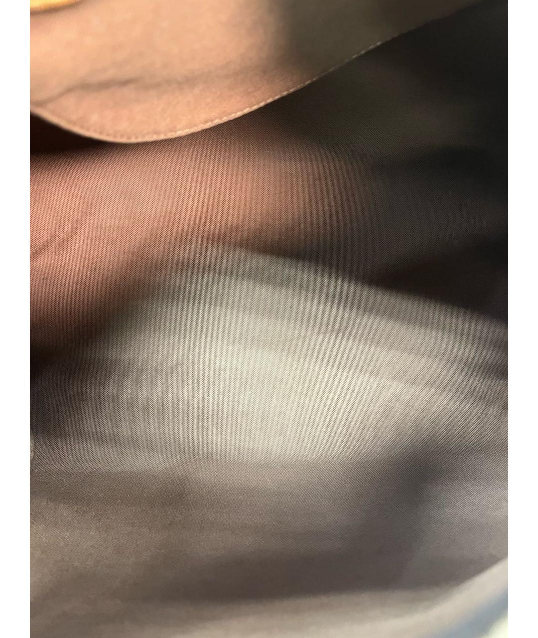 LOUIS VUITTON Коричневая кожаная сумка с короткими ручками, фото 7