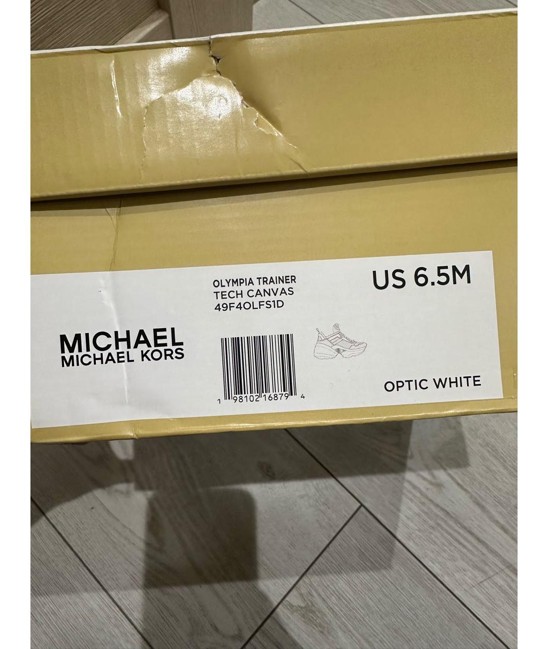 MICHAEL KORS Белые кроссовки из искусственной кожи, фото 7