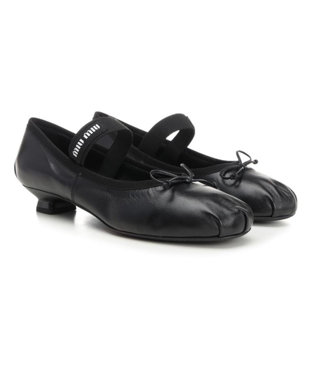 MIU MIU Черные кожаные туфли, фото 2