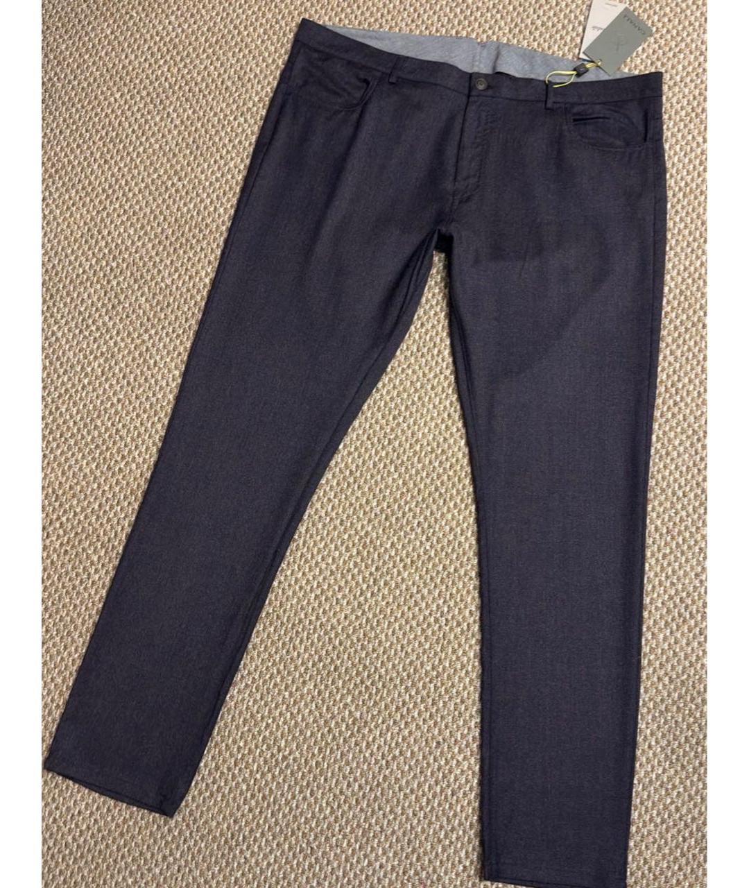 CANALI Бордовые шерстяные повседневные брюки, фото 3