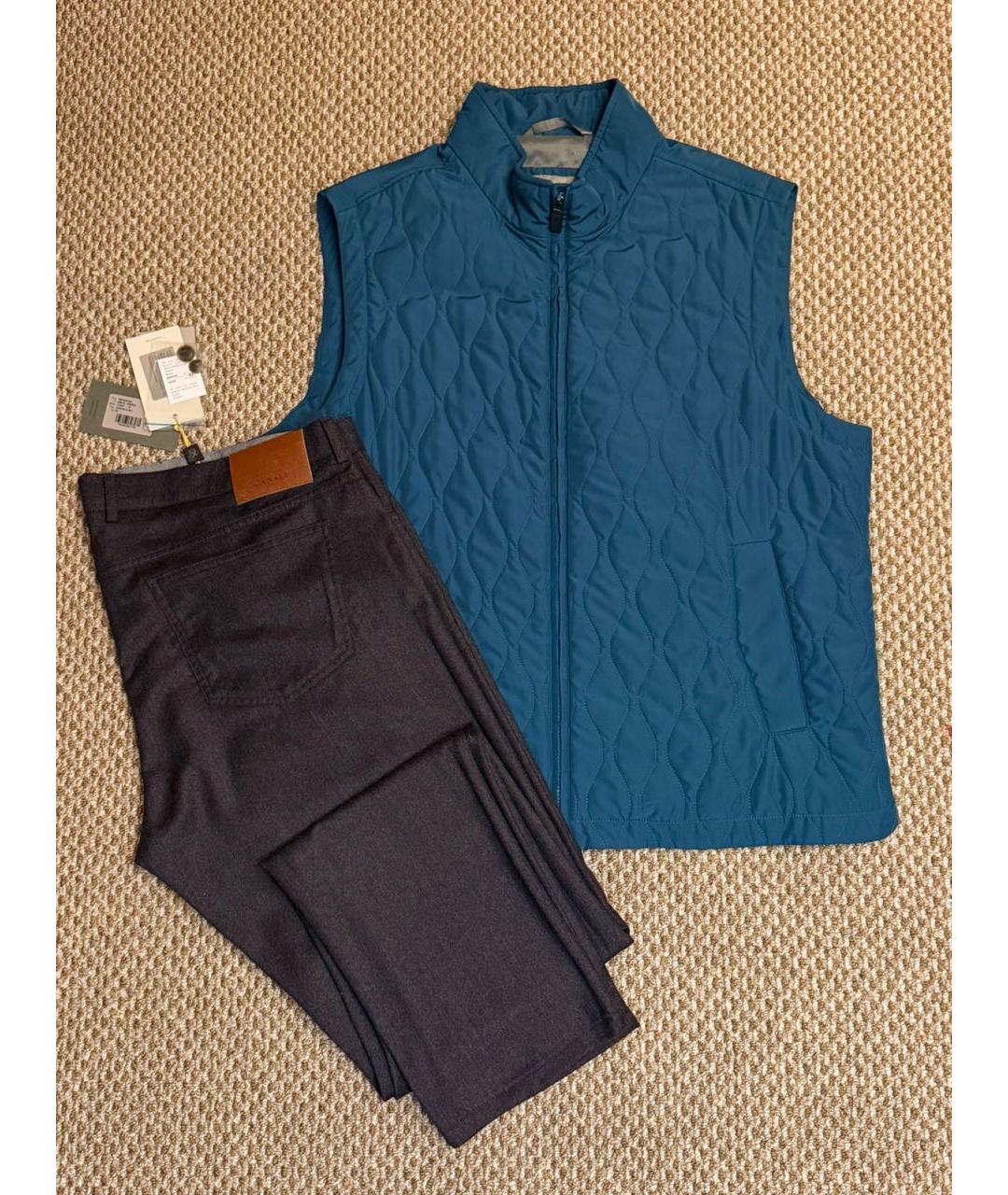 CANALI Бордовые шерстяные повседневные брюки, фото 5