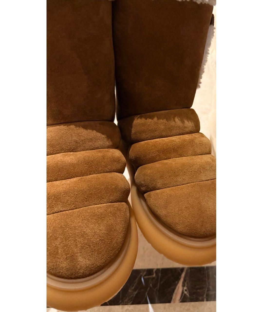 MONCLER Коричневые замшевые ботинки, фото 6
