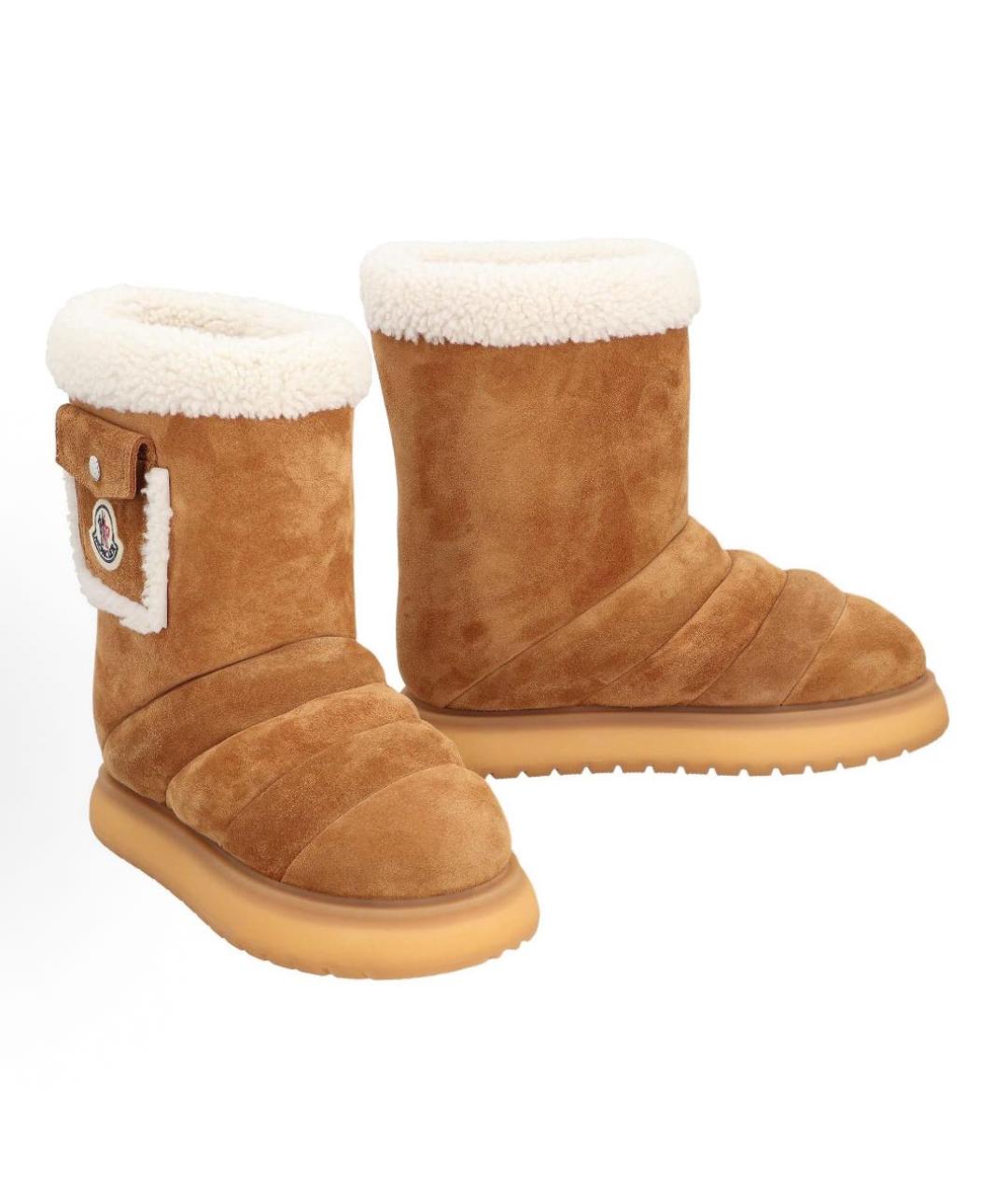 MONCLER Коричневые замшевые ботинки, фото 2