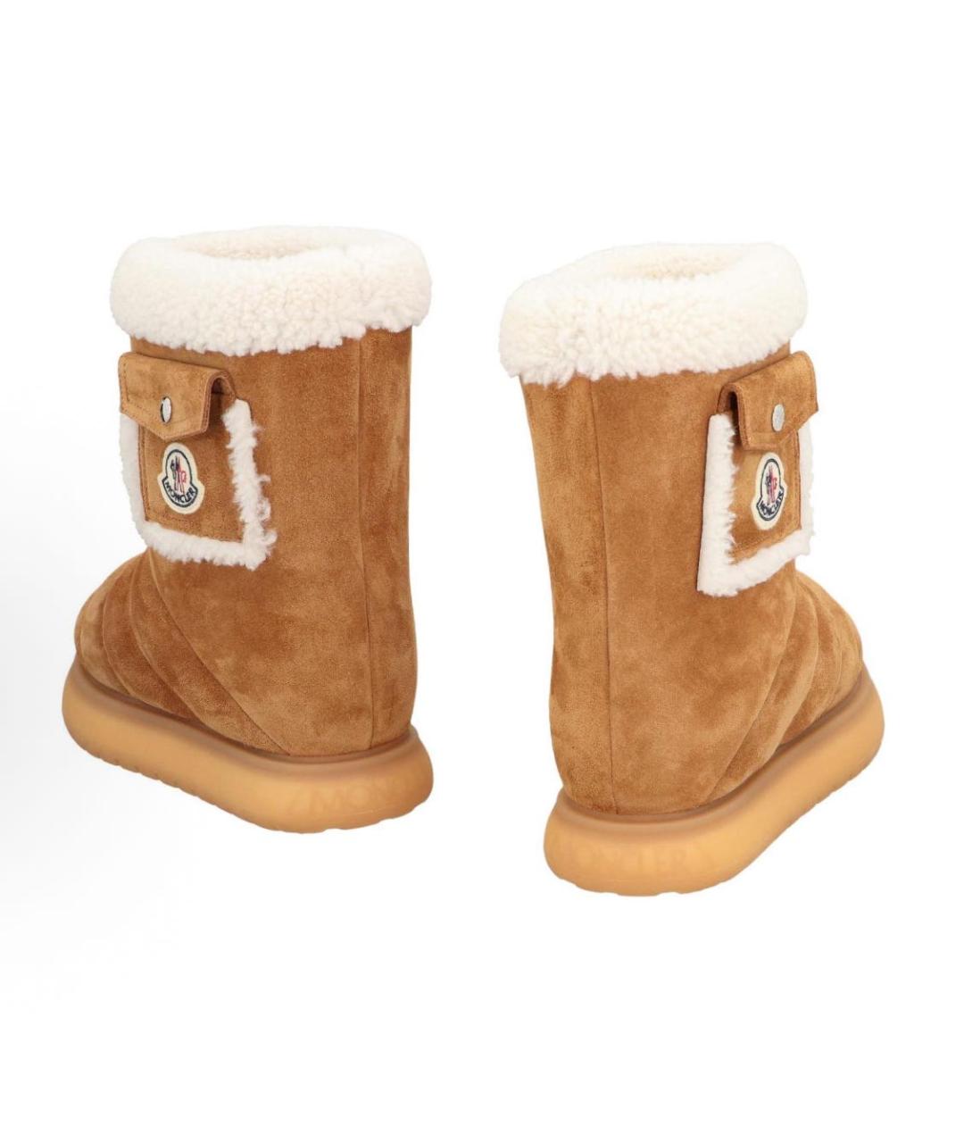 MONCLER Коричневые замшевые ботинки, фото 3