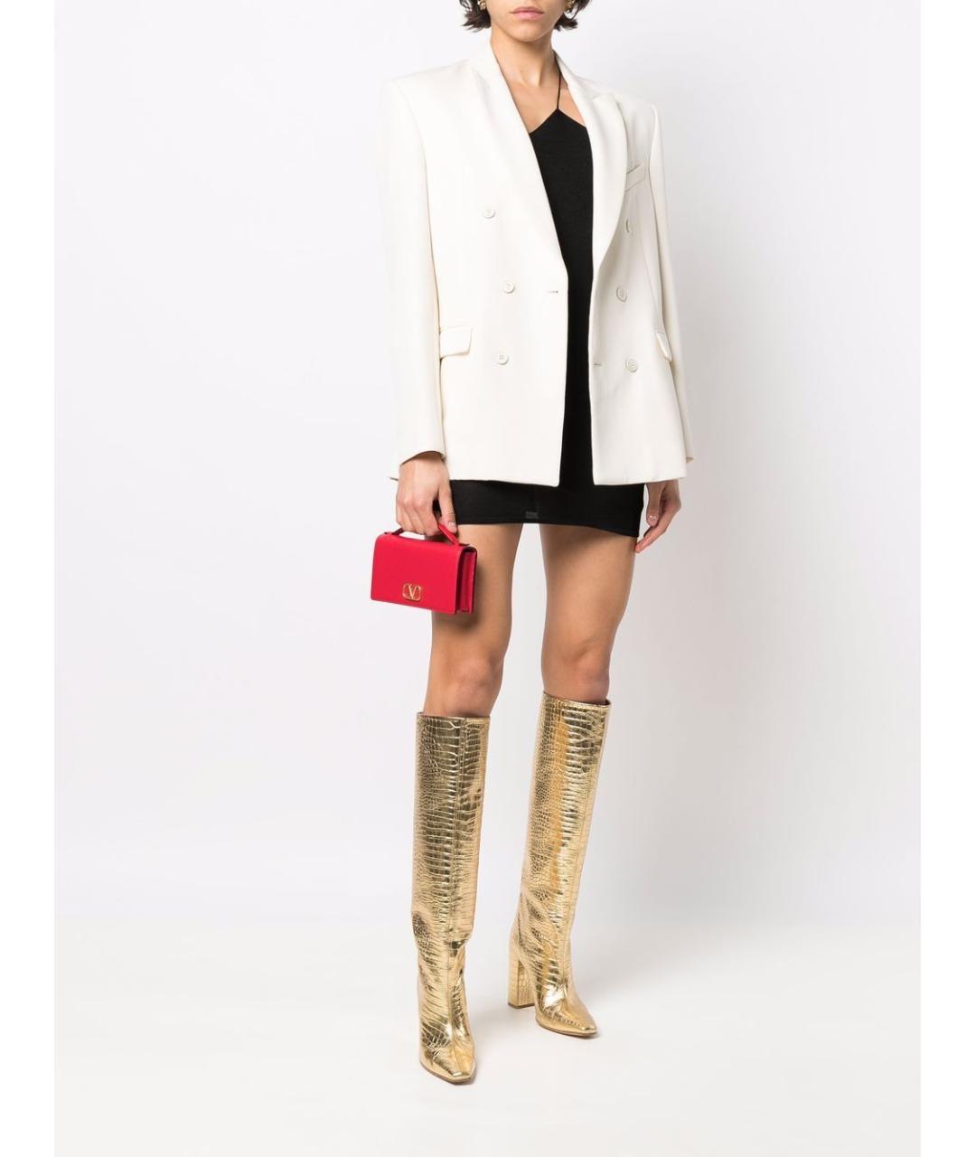 VALENTINO Красная кожаная сумка с короткими ручками, фото 2