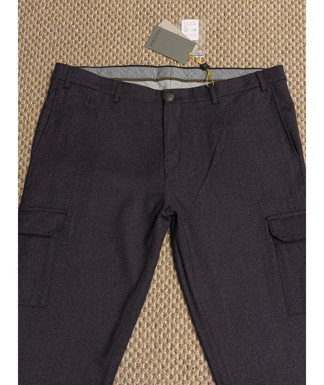 CANALI Бордовые шерстяные повседневные брюки, фото 5