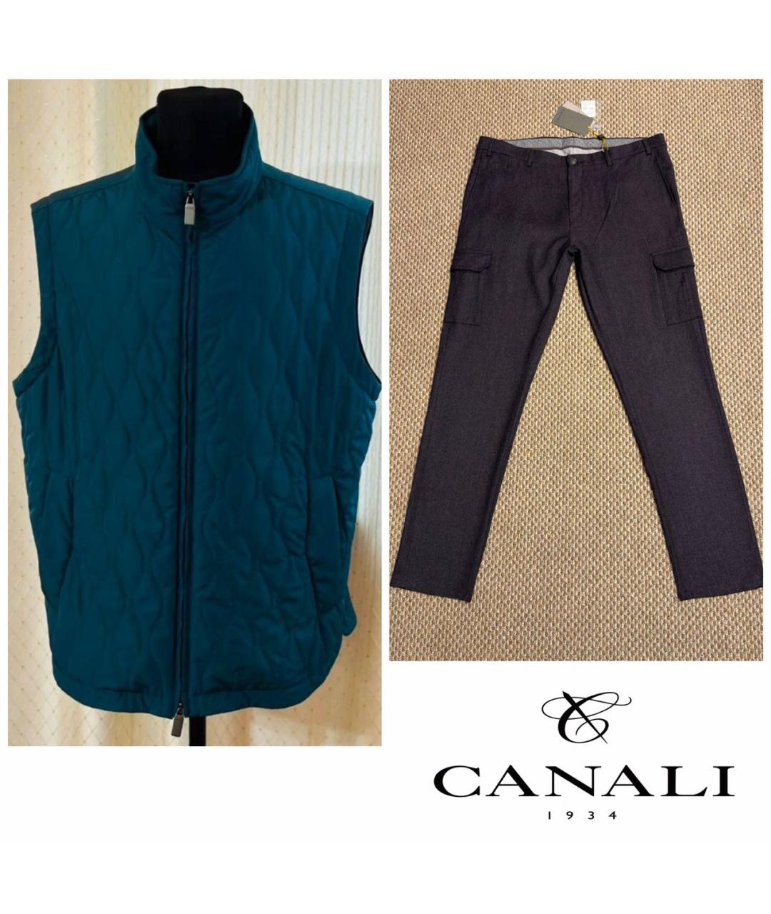 CANALI Бордовые шерстяные повседневные брюки, фото 3