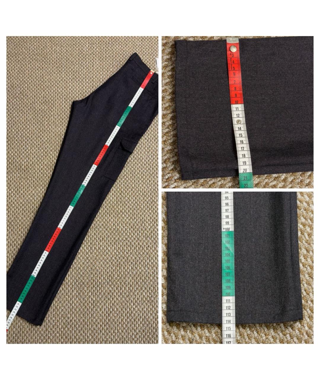 CANALI Бордовые шерстяные повседневные брюки, фото 7