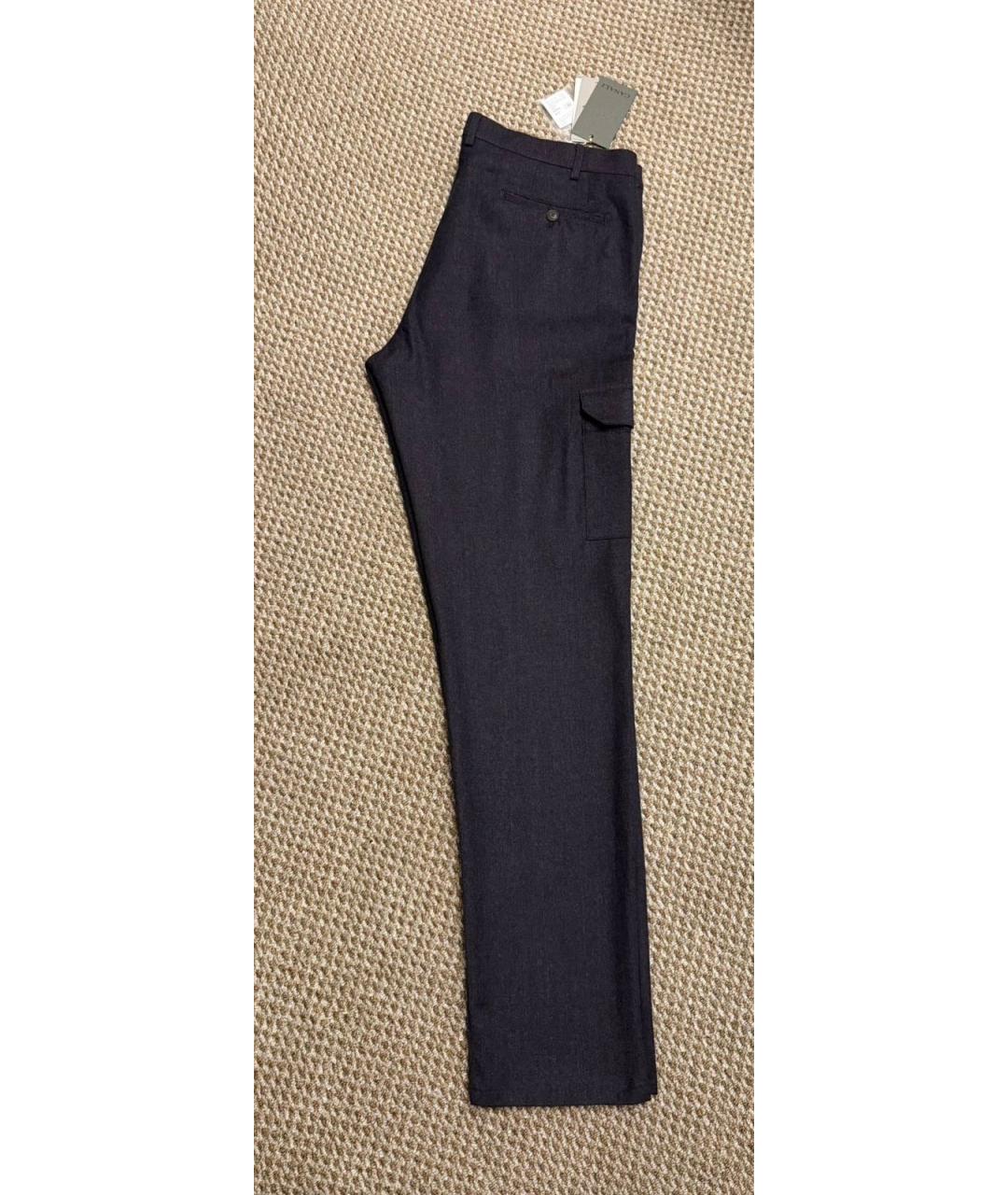 CANALI Бордовые шерстяные повседневные брюки, фото 4