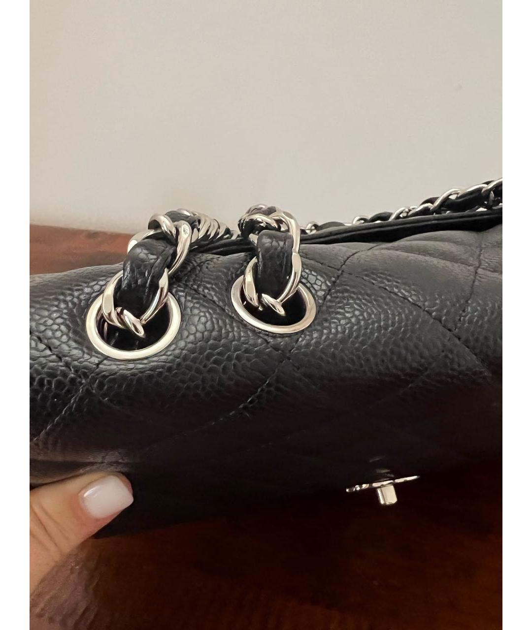 CHANEL Черная кожаная сумка через плечо, фото 6
