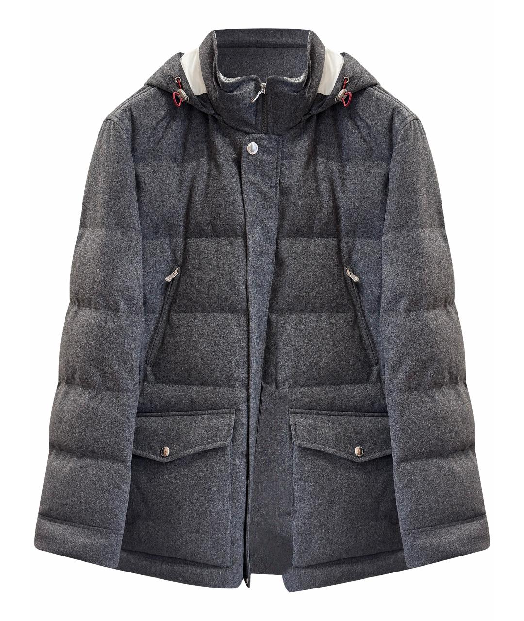 BRUNELLO CUCINELLI Серый кашемировый пуховик, фото 8