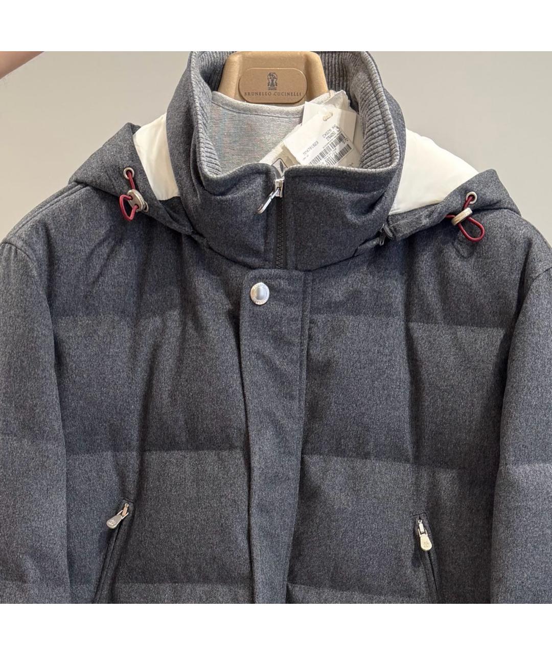 BRUNELLO CUCINELLI Серый кашемировый пуховик, фото 4
