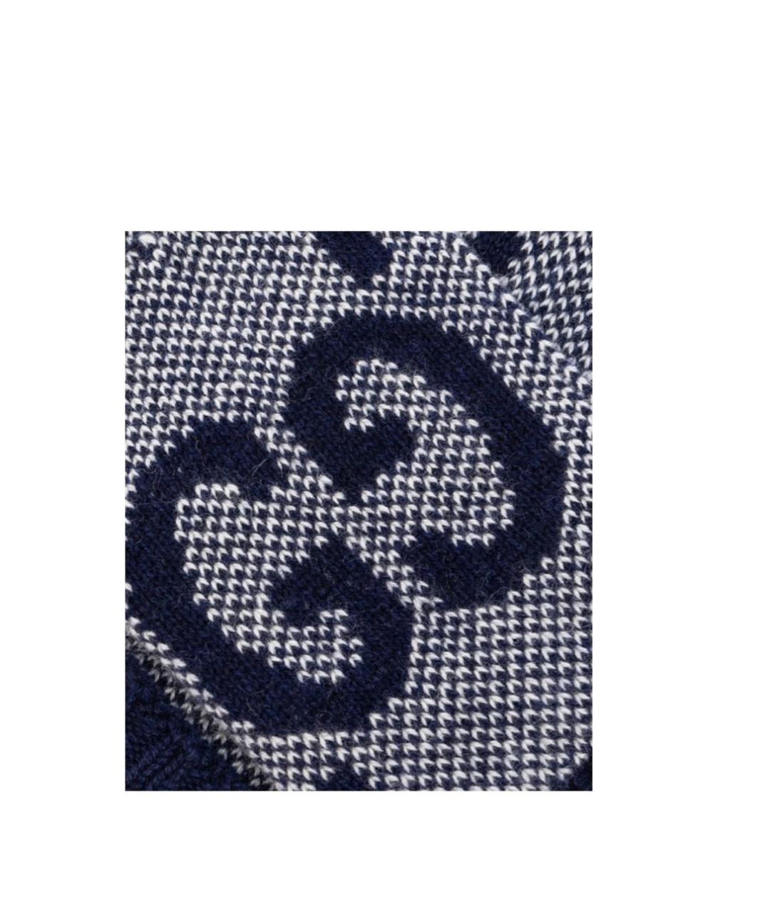 GUCCI Темно-синие кашемировые митенки, фото 2