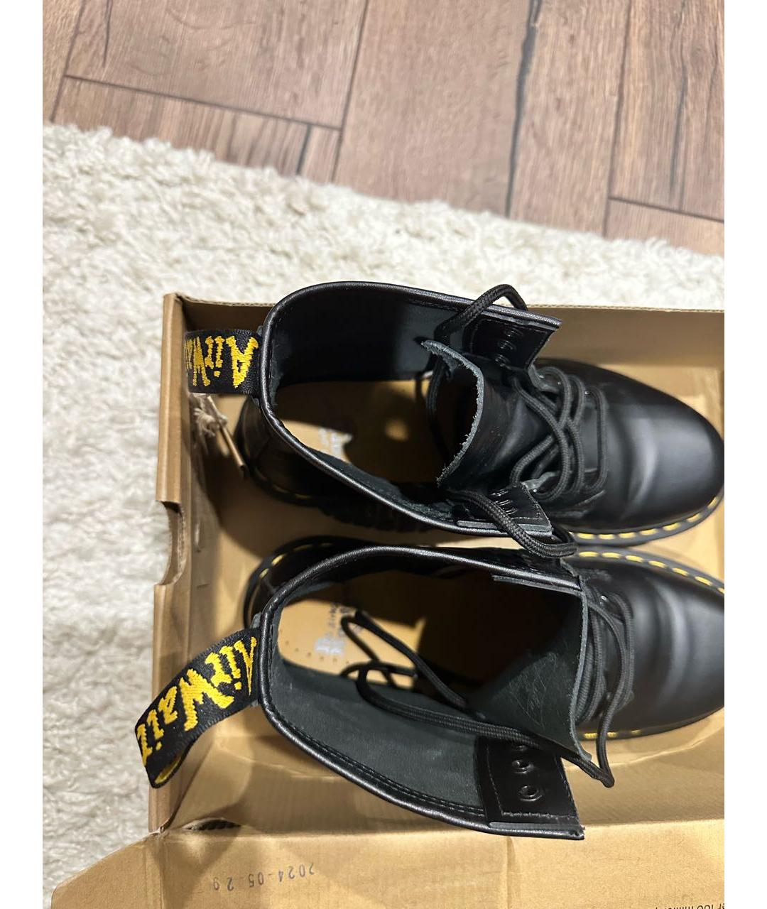 DR. MARTENS Черные кожаные ботинки, фото 3