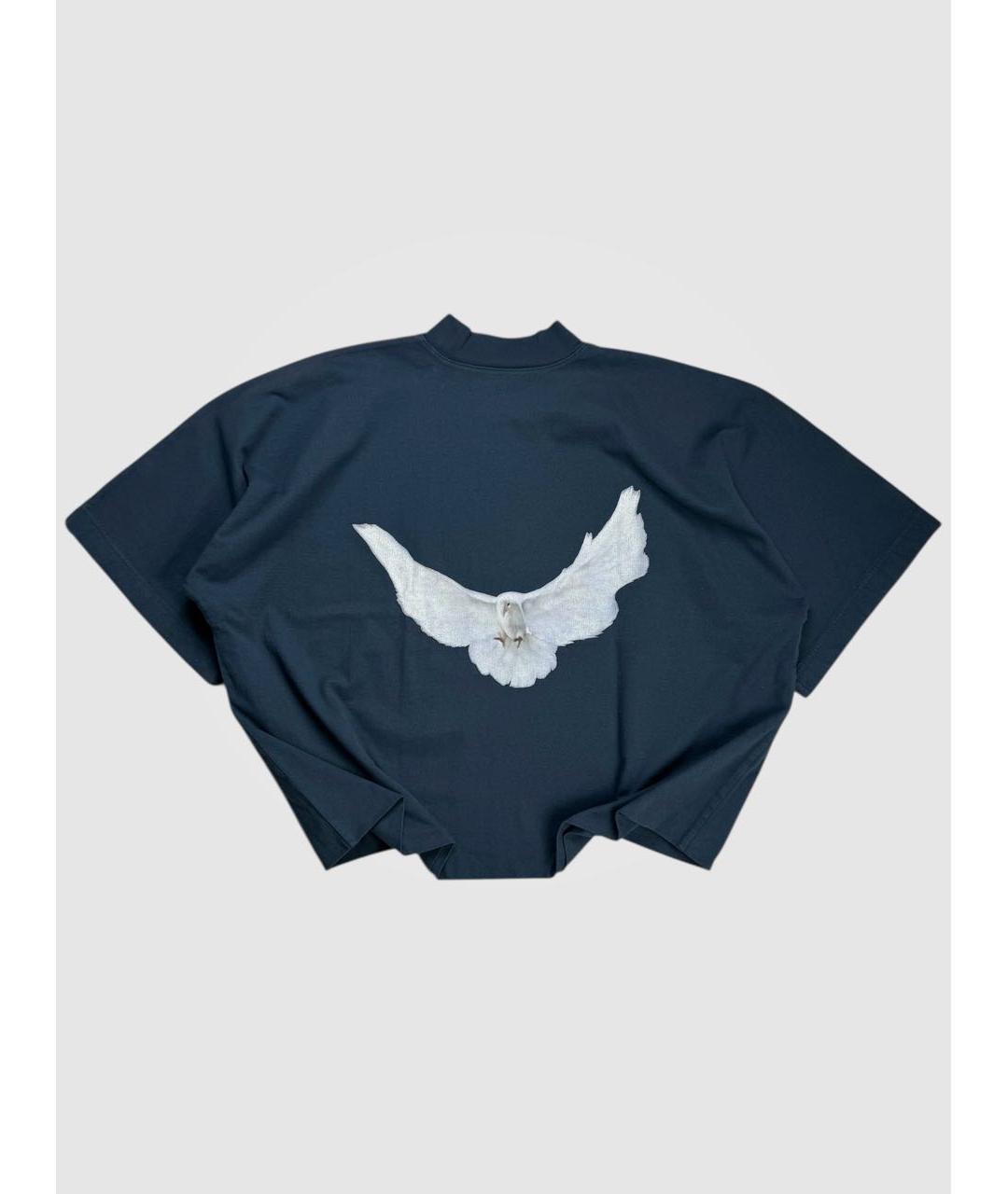 YEEZY Темно-синяя хлопковая футболка, фото 5