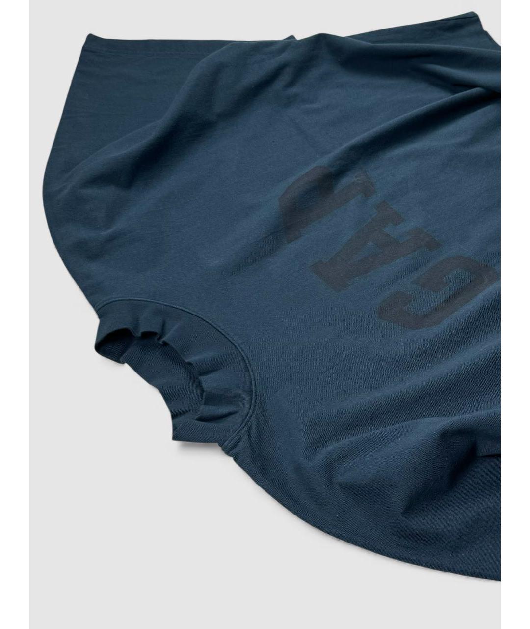 YEEZY Темно-синяя хлопковая футболка, фото 2