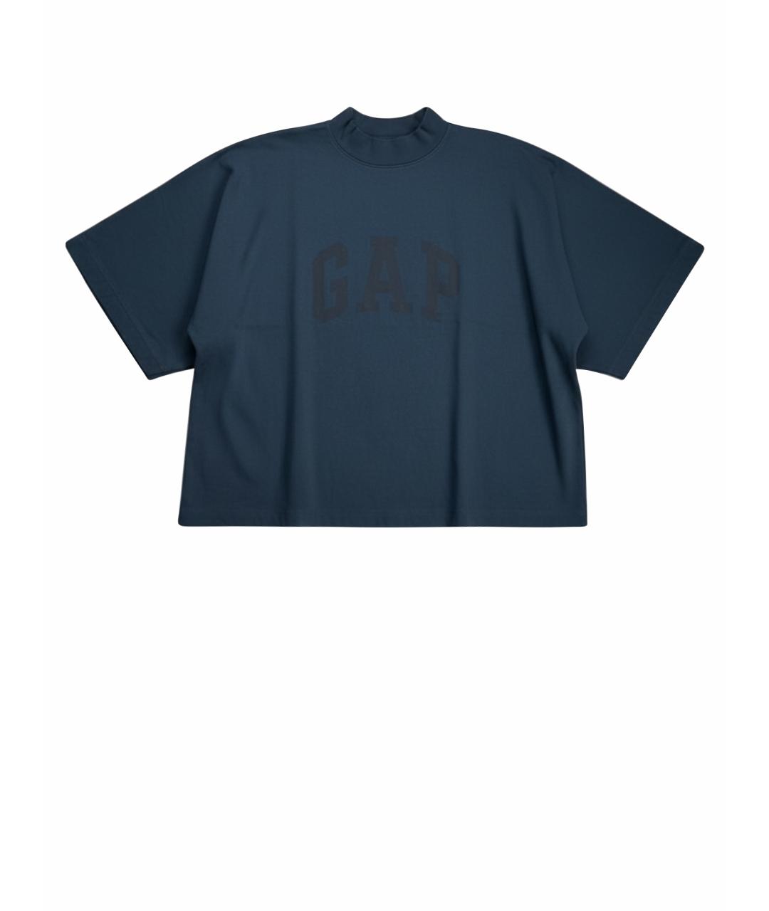 YEEZY Темно-синяя хлопковая футболка, фото 1