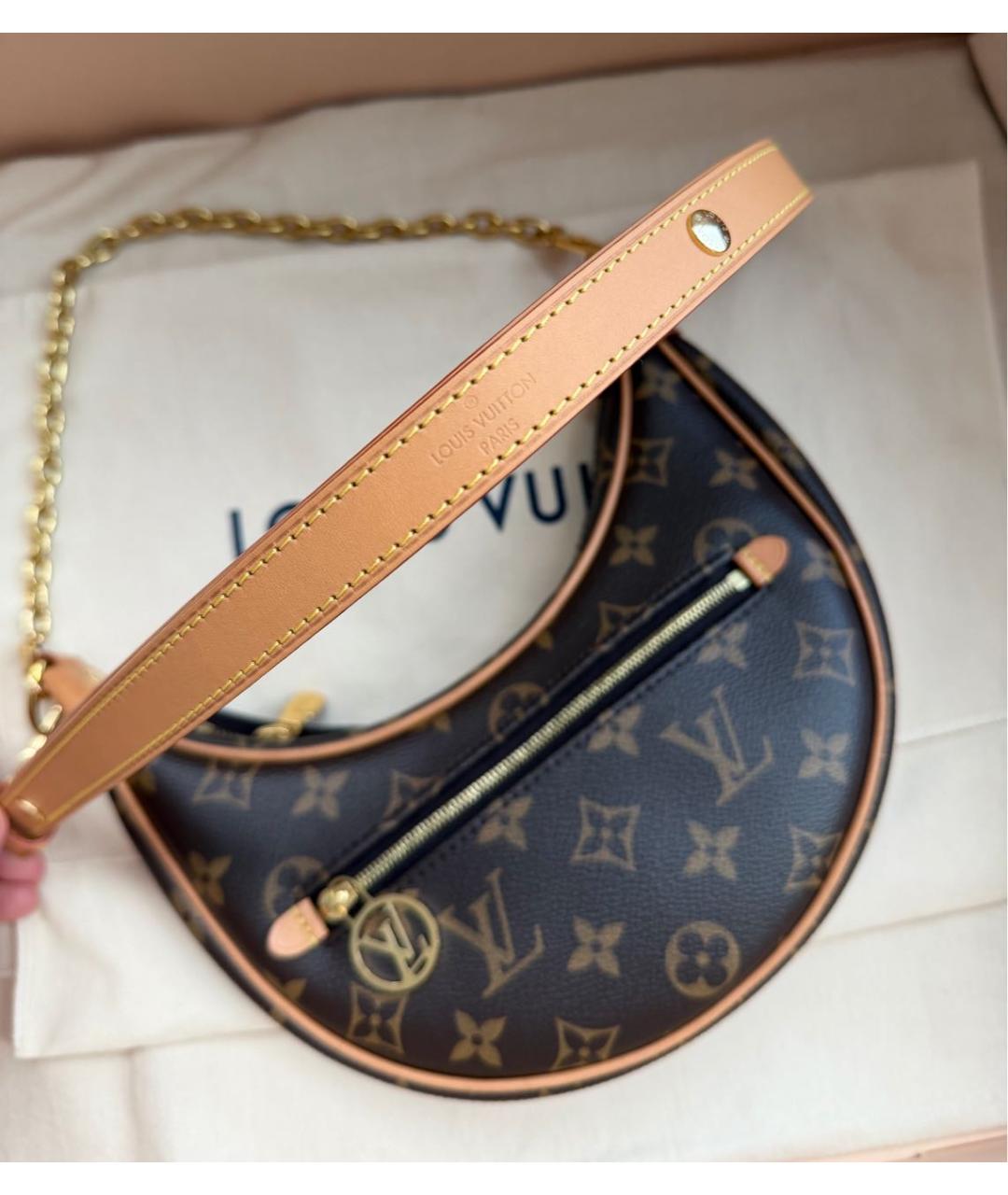 LOUIS VUITTON Коричневая сумка через плечо из канвы, фото 4