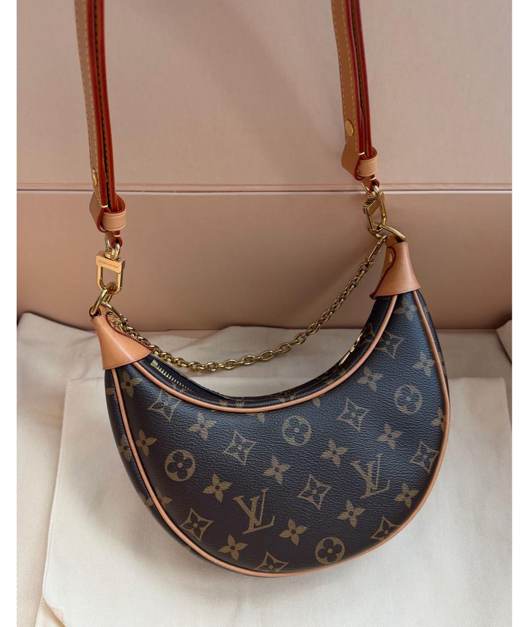 LOUIS VUITTON Коричневая сумка через плечо из канвы, фото 3