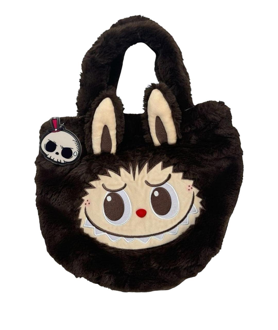 Labubu Коричневая шерстяная сумка с короткими ручками, фото 1