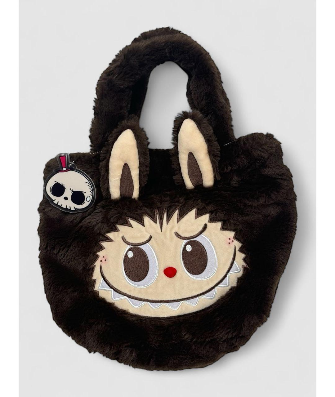 Labubu Коричневая шерстяная сумка с короткими ручками, фото 6