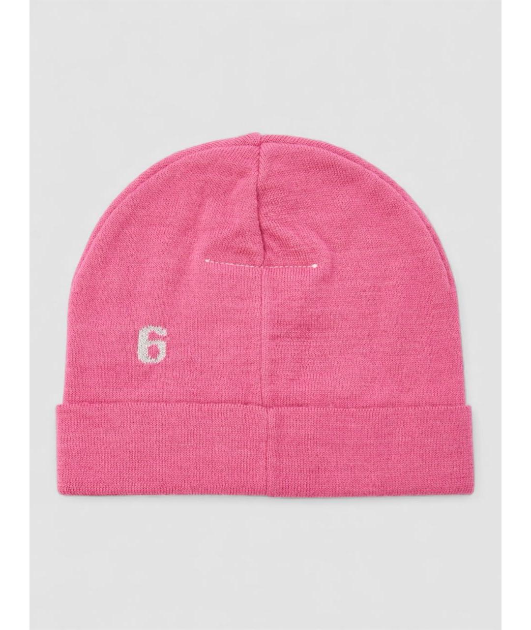 MM6 MAISON MARGIELA Розовая шерстяная шапка, фото 4