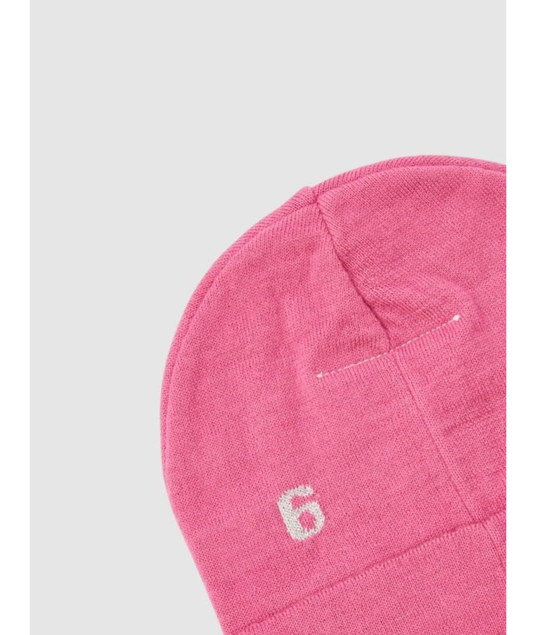 MM6 MAISON MARGIELA Розовая шерстяная шапка, фото 3
