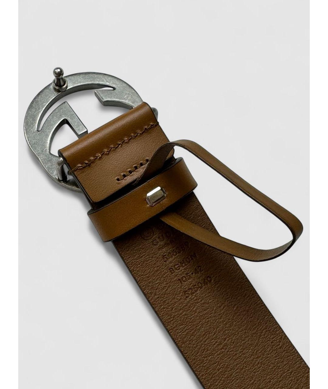 GUCCI Коричневый кожаный ремень, фото 3