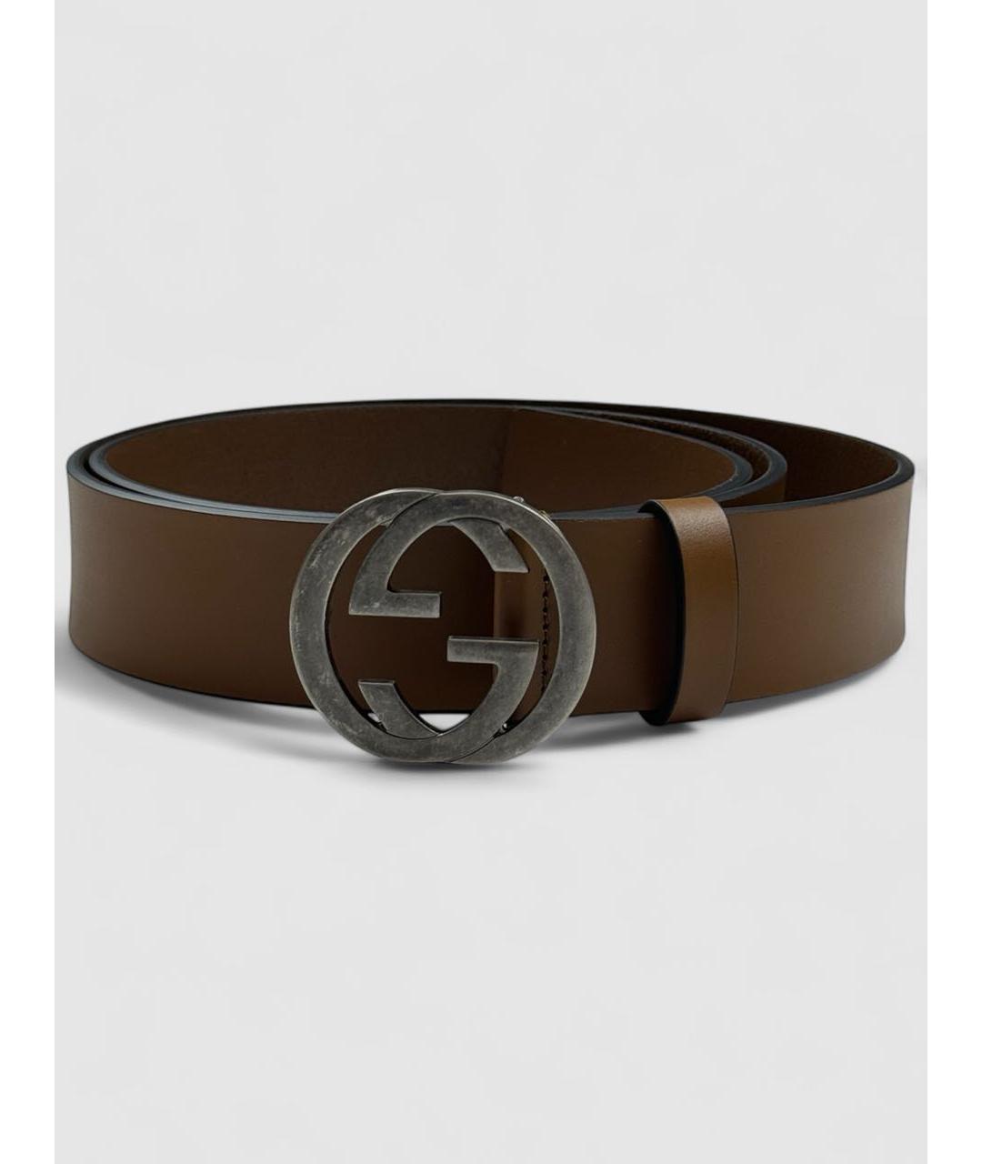 GUCCI Коричневый кожаный ремень, фото 6